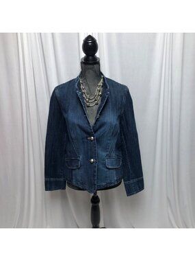 Sigrid Olsen Jean Jacket Womens Size 8 Blue Denim Pockets Casual Western NEW
